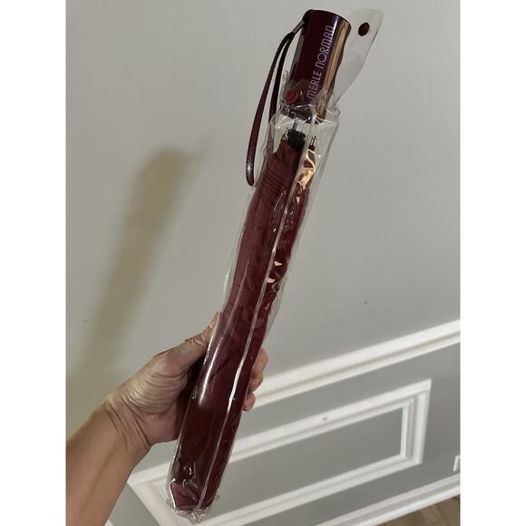 Vintage Early 80S MERLE NORMAN Umbrella Burgundy Red - Picture 1 of 7